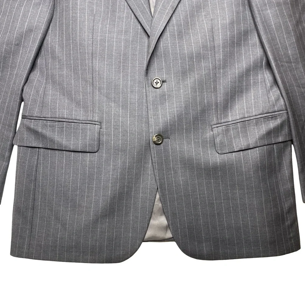 Men’s Lauren‎ Ralph Lauren Charcoal Pinstripe Suit Blazer Coat 38S